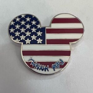 Disney Mickey Mouse American Flag Pin - Red, Blue, White
